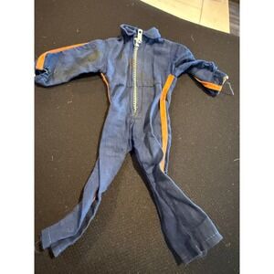 Vintage Action Man‎ Figure Jumpsuit Blue Orange Trim Made in Hong Kong